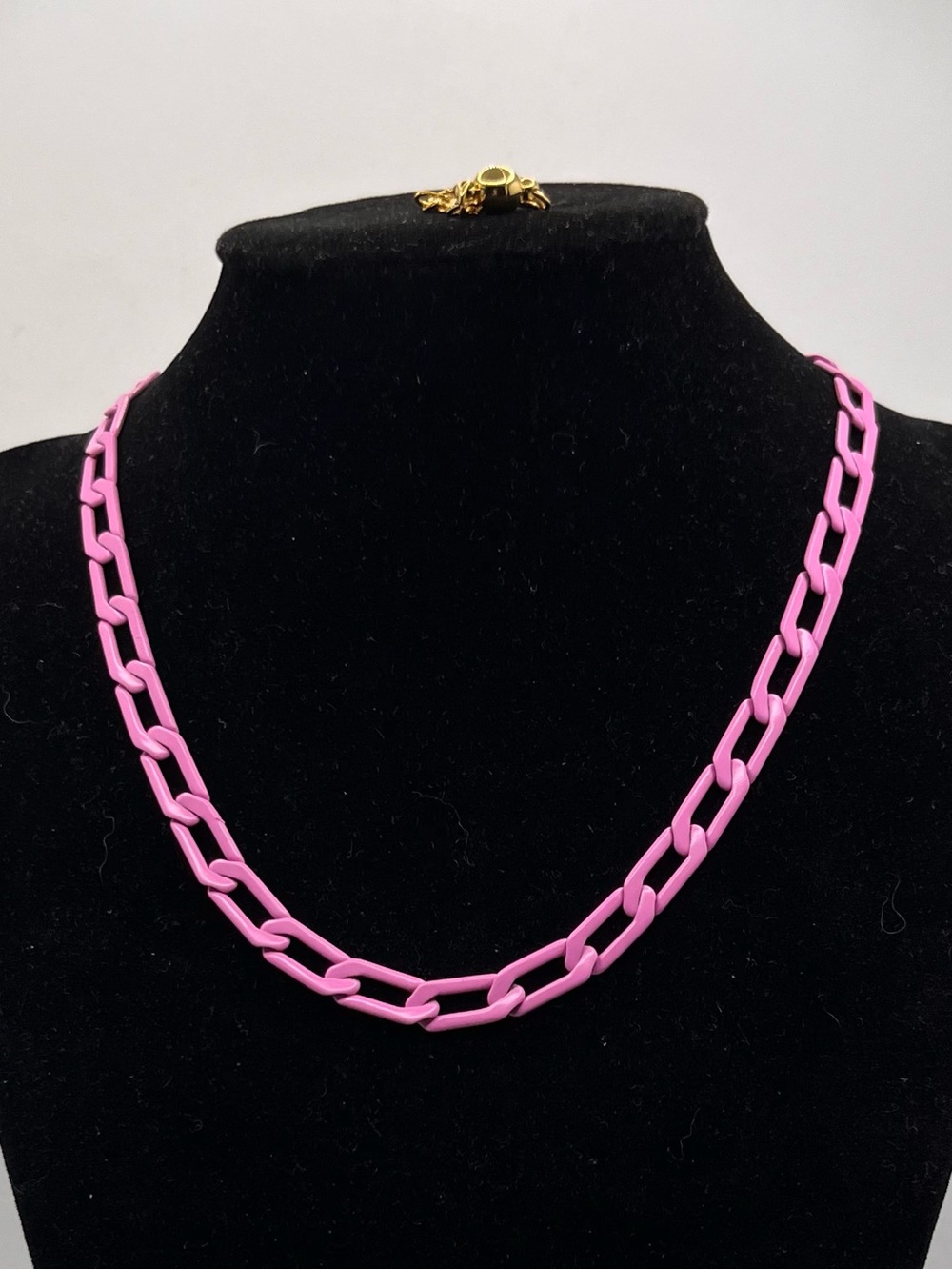 Bold Pink Link Chain Necklace for Women